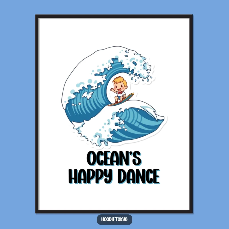 Funny Surfing Character Poster - Dynamic Wall Art, Unique Funny Gift