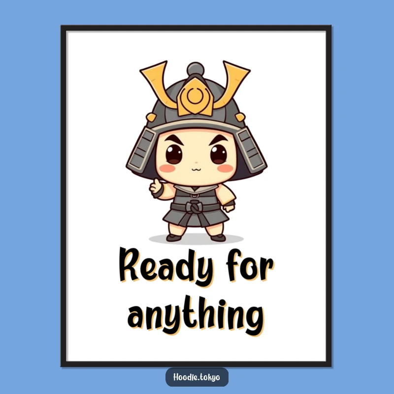 Funny Samurai Poster: Whimsical Warrior Art for Playful Spaces