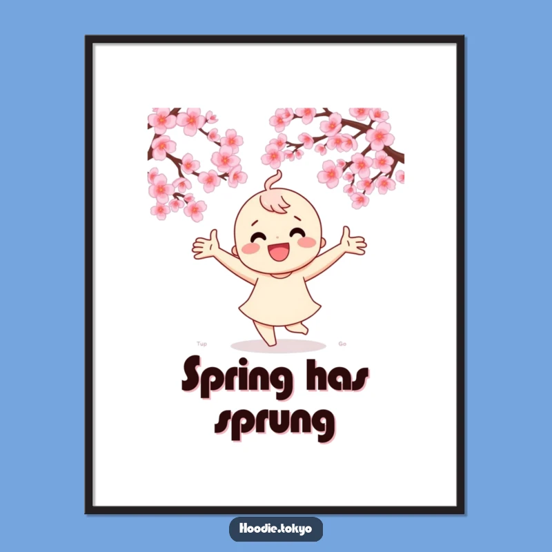 Funny Cherry Blossom Dance Poster - Joyful Art Print, Gift for Happy Homes
