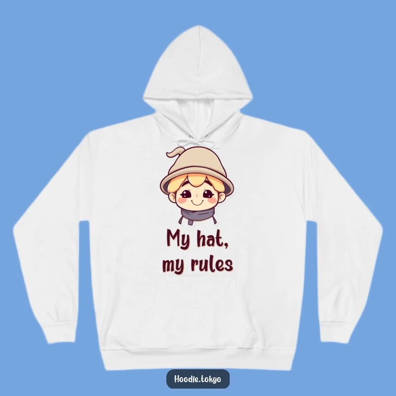 Cozy Grin Funny Hoodie - Tilted Hat Comfort