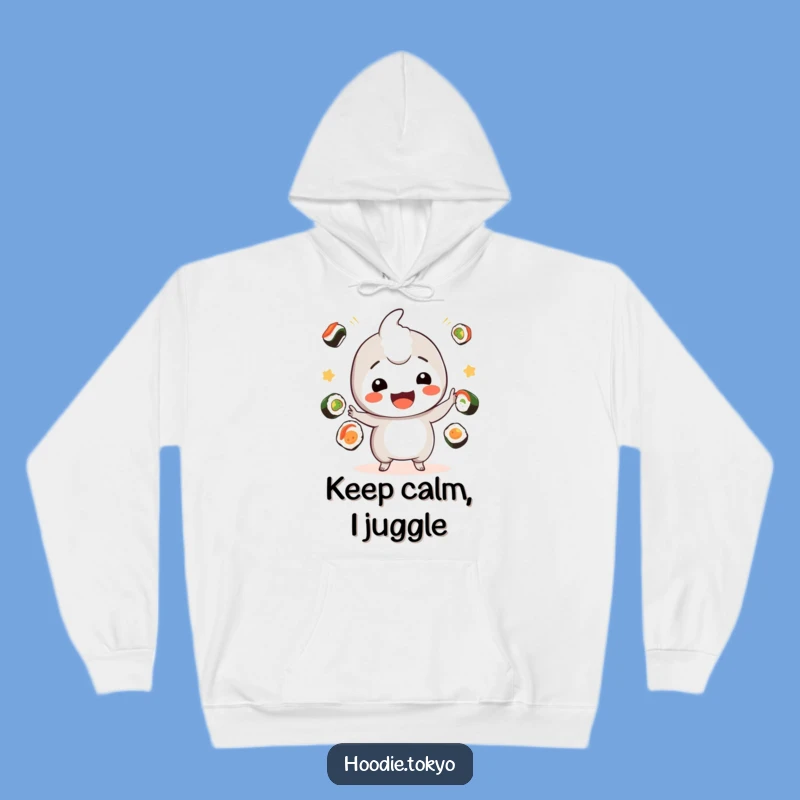 Cozy Sushi Kawaii Hoodie: Funny Playful Juggler Comfort Gift