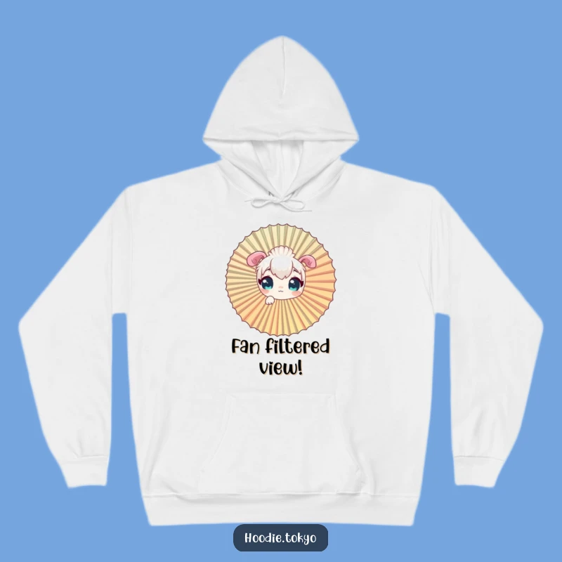 Funny Curious Character Hoodie, Cozy Fan Peeking Style