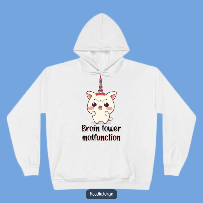 Funny Surprise Tokyo Tower Hoodie: Cozy Shocked Character Sweatshirt, Quirky Gift