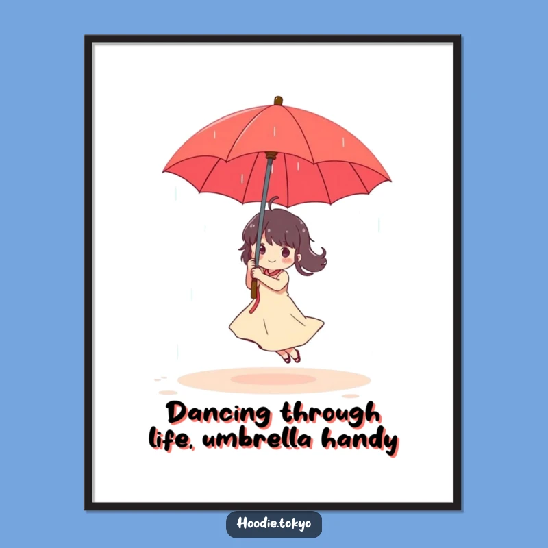Funny Wall Art Free Printable: Dancing in Rain, Whimsical Home Decor Download