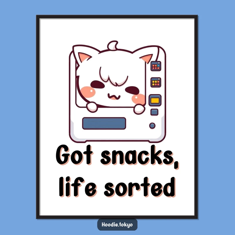 Funny Free Printable Kawaii Character Wall Art - Vending Machine Peek Downloadable Decor