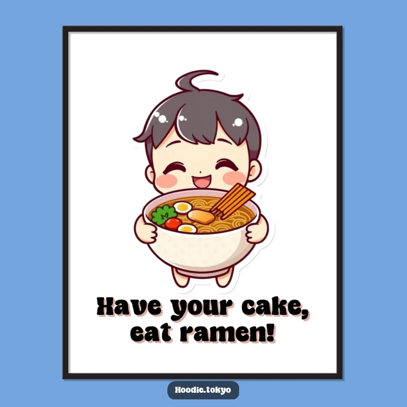 Funny Free Printable Wall Art: Cheerful Ramen Character