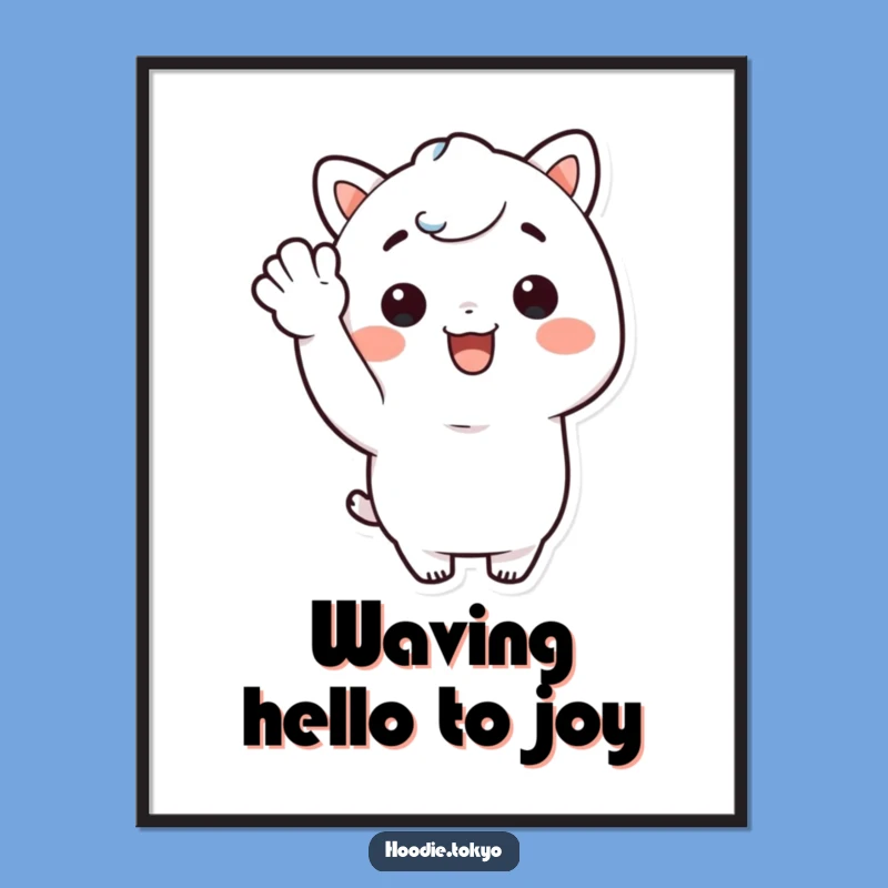 Joyful Free Printable Kawaii Character Wall Art - Happy Wave Downloadable Decor