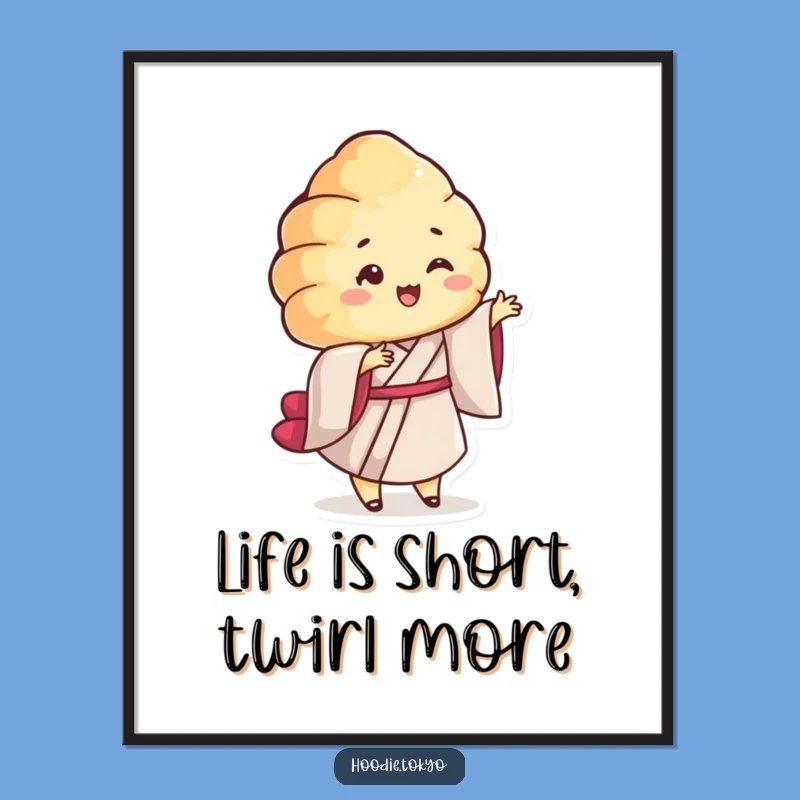 Funny Free Printable Wall Art: Croissant's Twirl, Whimsical Downloadable Decor