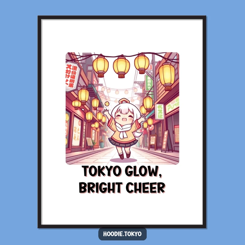 Funny Free Printable Wall Art: Kawaii Juggling Lanterns Tokyo Downloadable Art