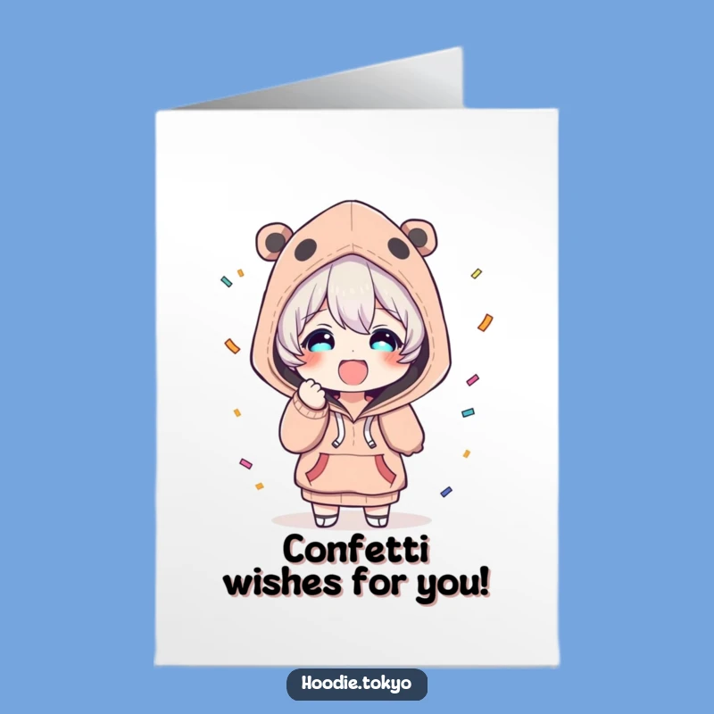 Free Printable Birthday Card: Confetti Character - Funny Downloadable Celebration