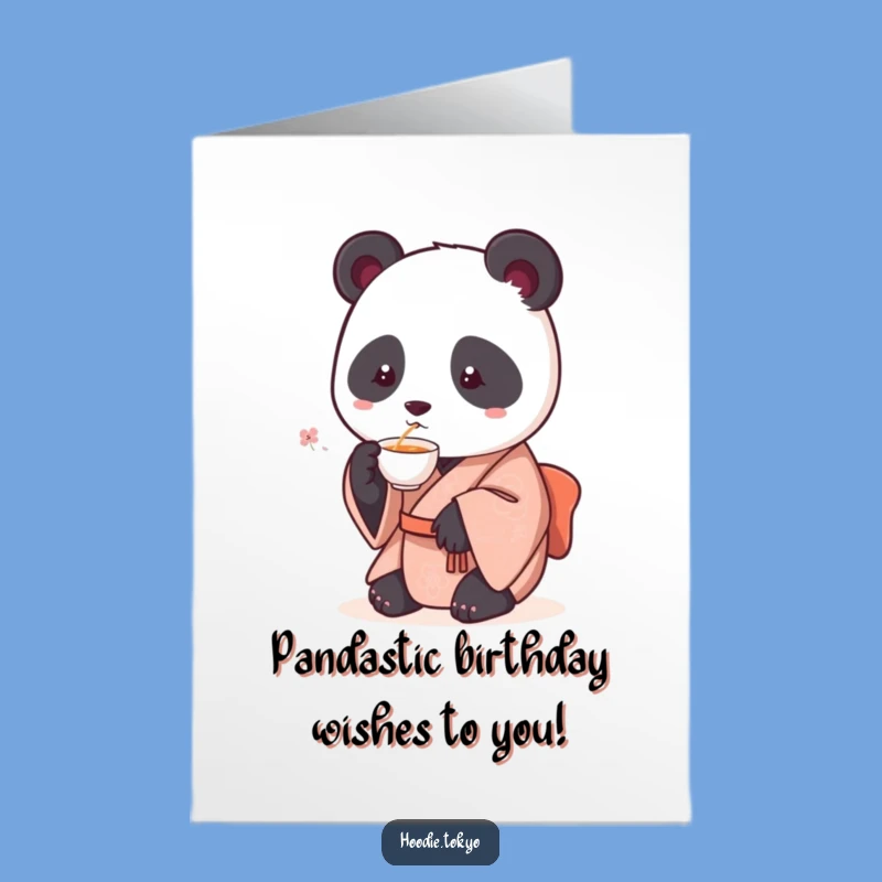 Free Printable Birthday Card: Funny Panda Sips Tea, A Hilarious Downloadable Gift
