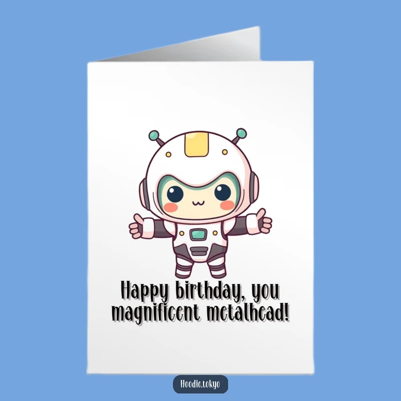 Free Printable Birthday Card: Robot Kawaii Character - Funny DIY Gift for Tech Lovers!