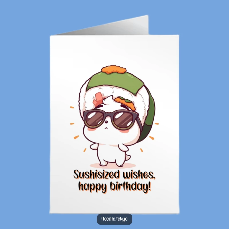 Free Printable Birthday Card: Sushi Surprise Character, Funny Downloadable Gift