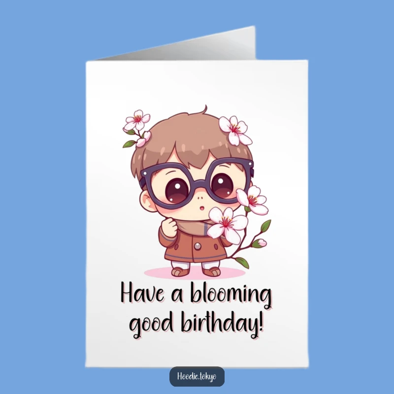 Free Printable Curious Sakura Birthday Card: Wonder-Filled Downloadable Gift for Dreamers