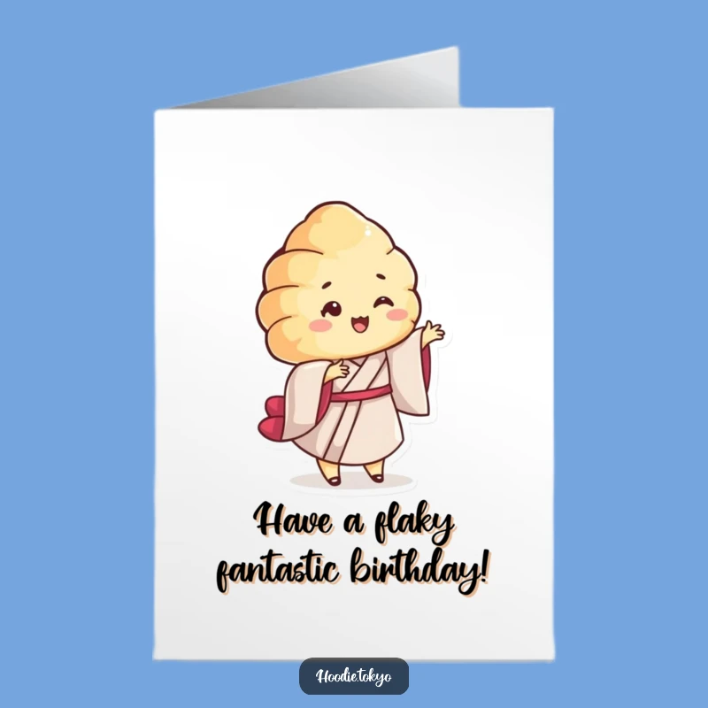 Free Printable Funny Croissant Birthday Card: Twirling Pastry Wishes DIY Gift