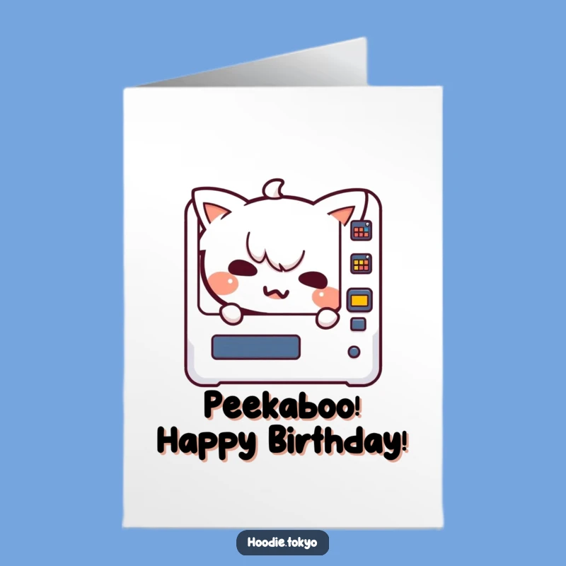 Mischievous Free Printable Kawaii Birthday Card - Vending Machine Surprise Gift
