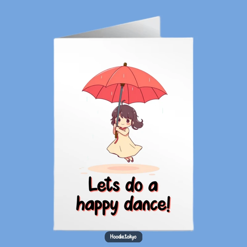 Congrats Free Printable Card: Dancing Rain, Joyful Downloadable Gift