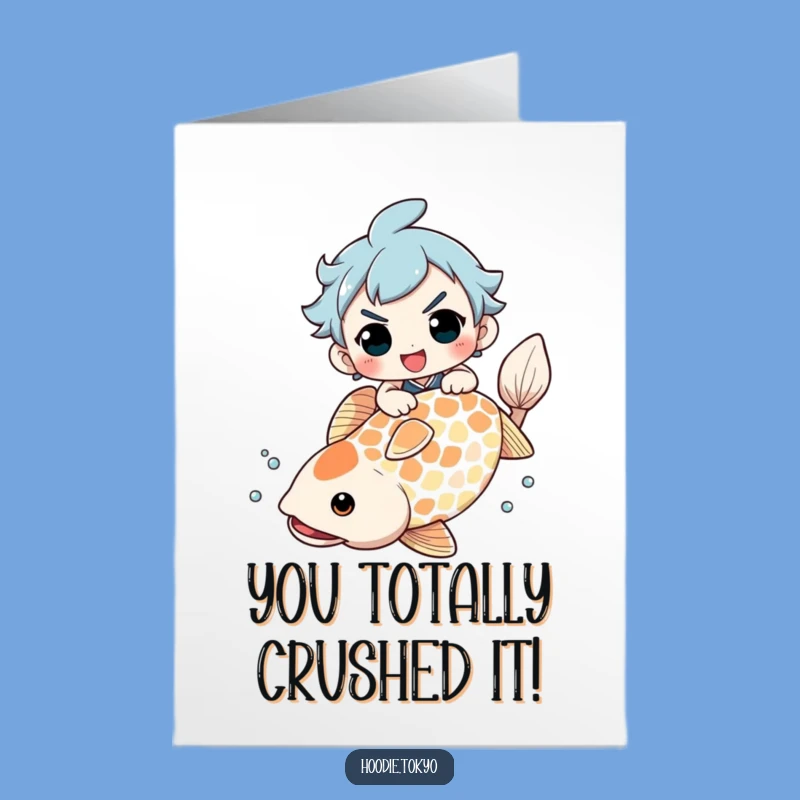 Congrats Free Printable Card: Epic Koi Ride, Funny Downloadable Gift