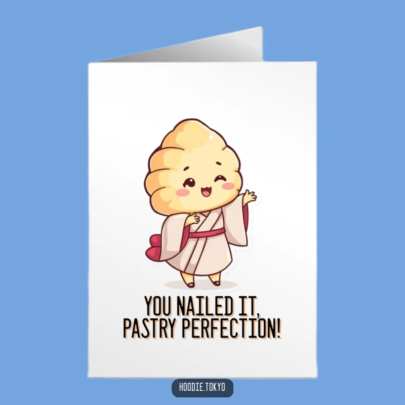 Free Printable Congrats Card: Croissant's Twirl for Your Success!