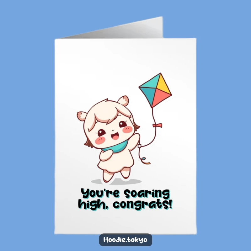 Free Printable Congrats Card: Giggling Kite Flyer Celebration, Funny Downloadable Gift