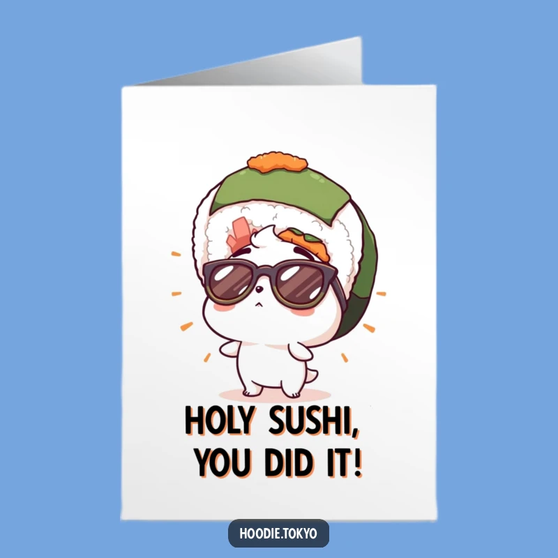 Free Printable Congrats Card: Sushi Shock, Funny Downloadable Celebration Gift
