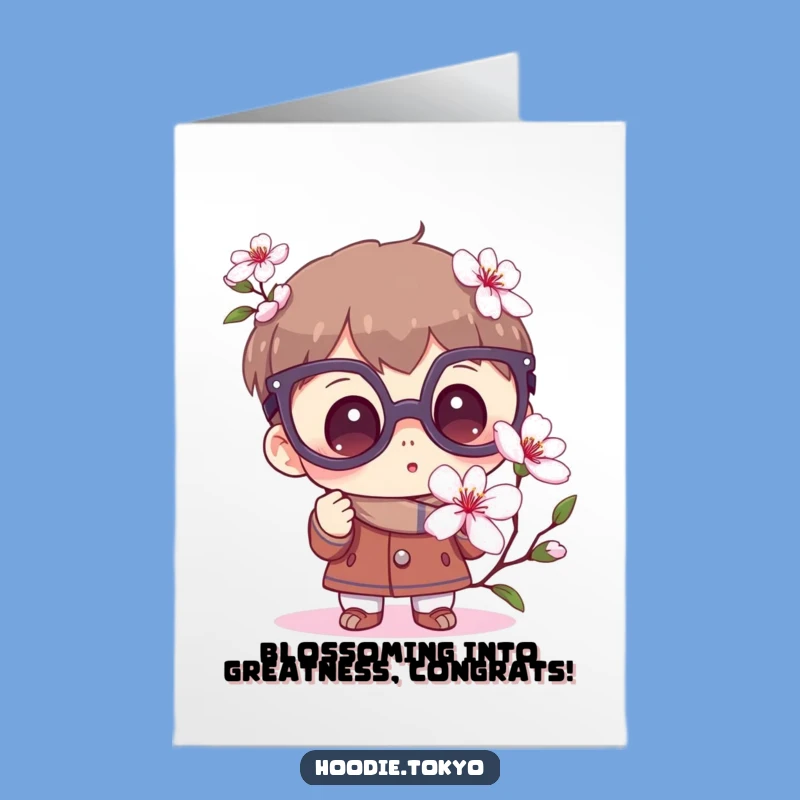 Free Printable Sakura Congrats Card: Celebrate Growth with Wonder