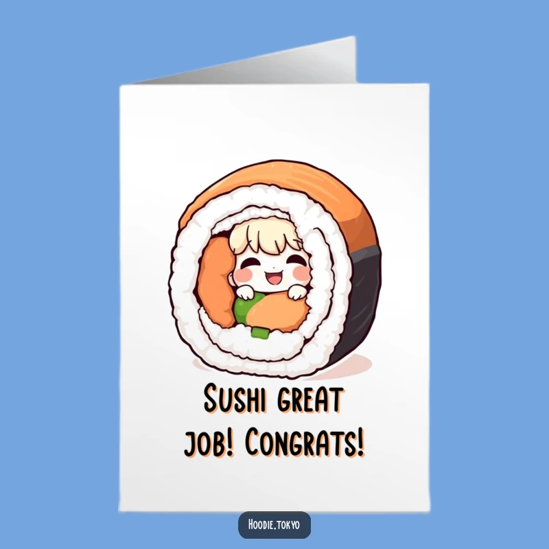 Giggling Free Printable Sushi Congrats Card: Peek-a-Boo Joy, Downloadable!