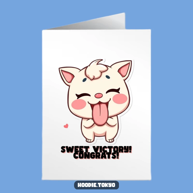 Free Printable Congrats Card: Mischievous Tongue Out Treat Downloadable Gift