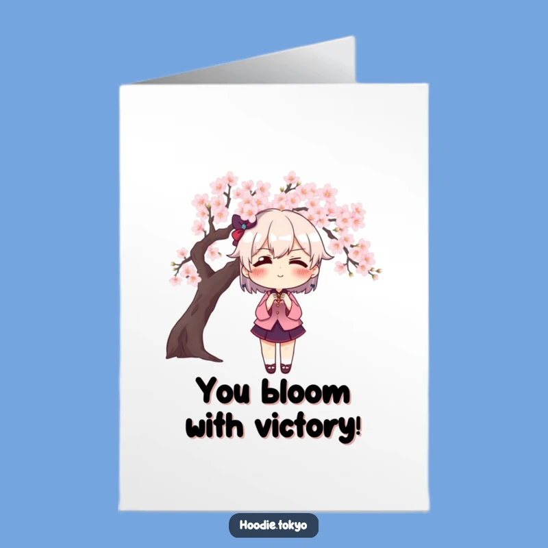 Free Printable Congrats Card: Dramatic Blush Blossom - Humorous Downloadable Art