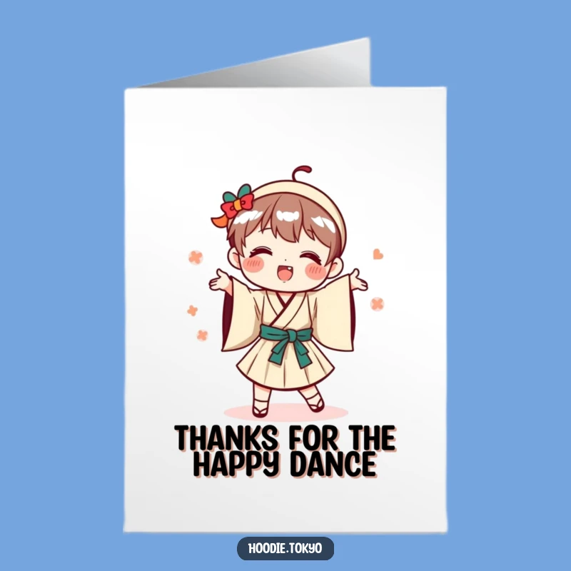 Free Printable Thank You Card: Playful Japanese Dancer Character