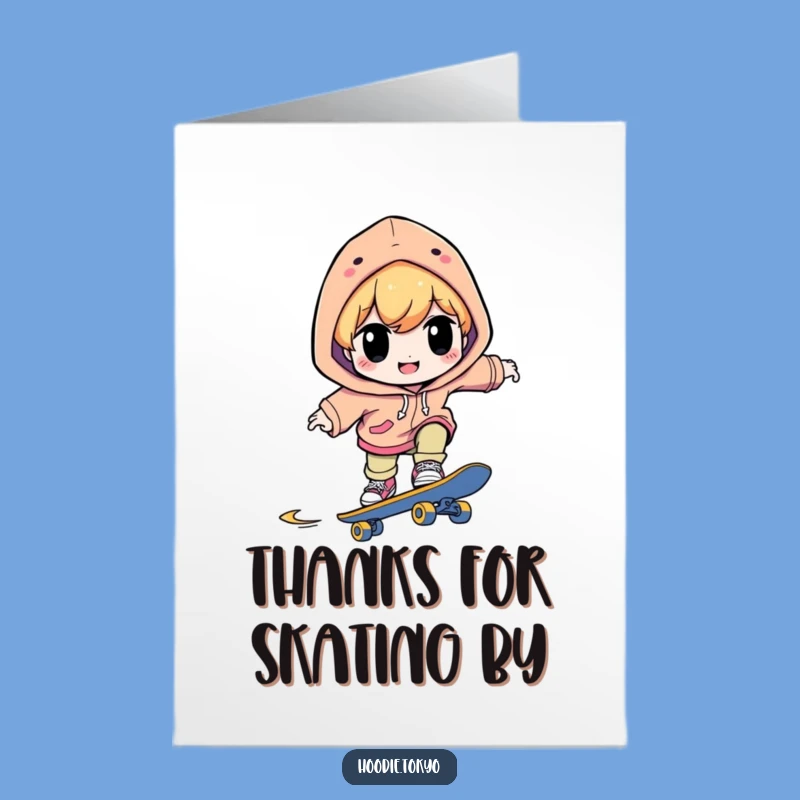 Free Printable Thank You Card: Skater Character - Funny Downloadable Gratitude
