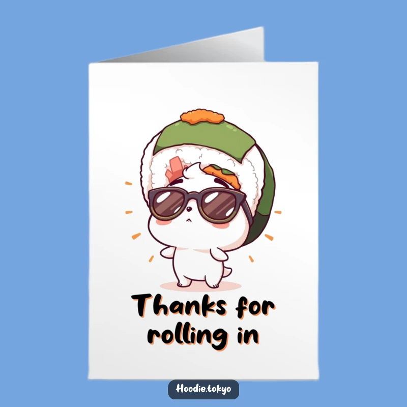 Free Printable Thank You Card: Sushi Fanatic, Funny Downloadable Gratitude Gift