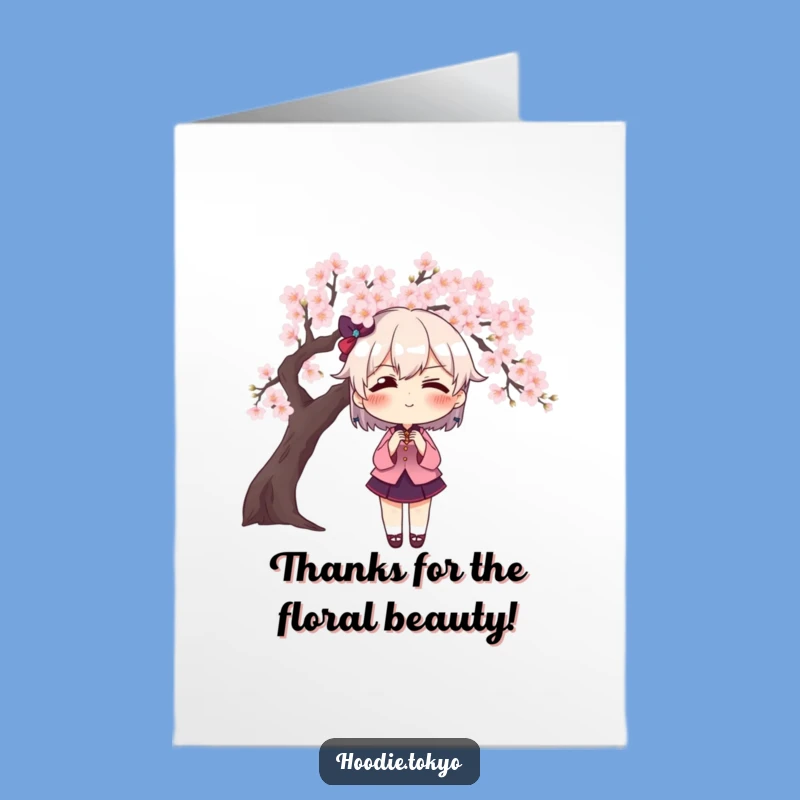 Free Printable Thanks Card: Blush Blossom Drama - Humorous Downloadable Art