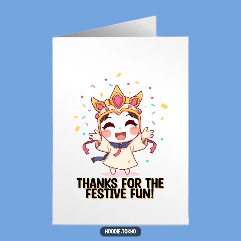 Free Printable Thanks Card: Festival Confetti Toss - Humorous Downloadable Art