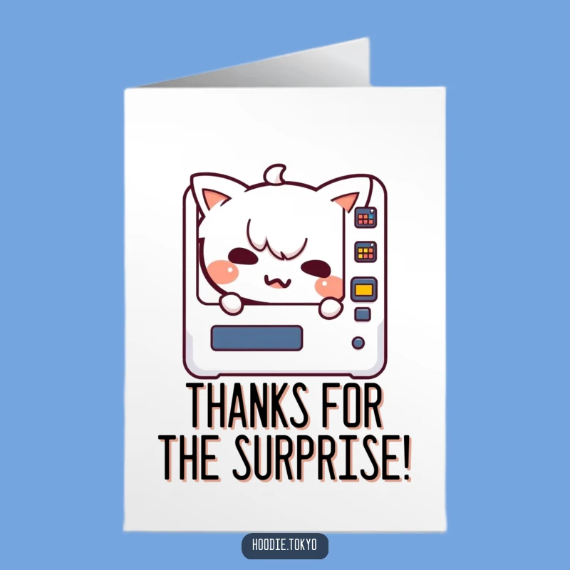 Playful Free Printable Kawaii Thank You Card - Vending Machine Surprise Downloadable