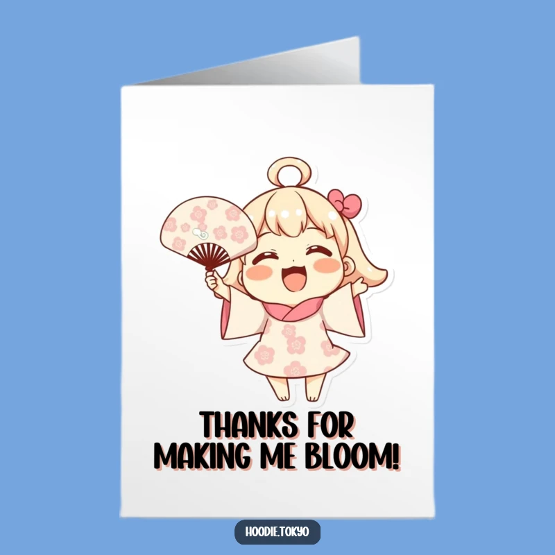 Free Printable Thank You Card: Joyful Fan Bloom Gratitude Downloadable Gift