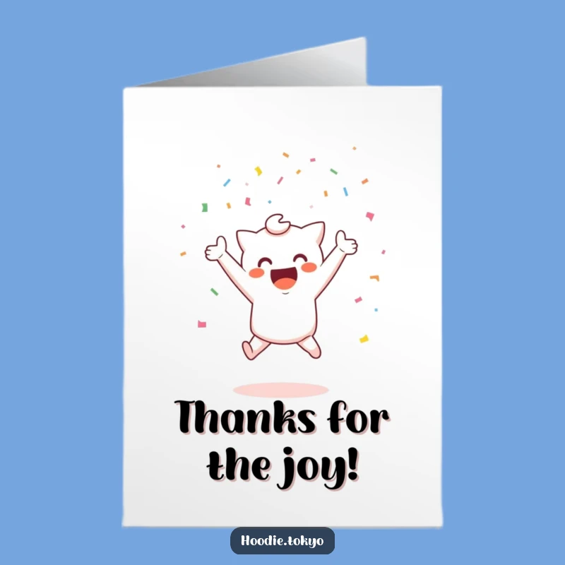 Free Printable Kawaii Confetti Thank You Card: Cheerful Funny Downloadable Gift
