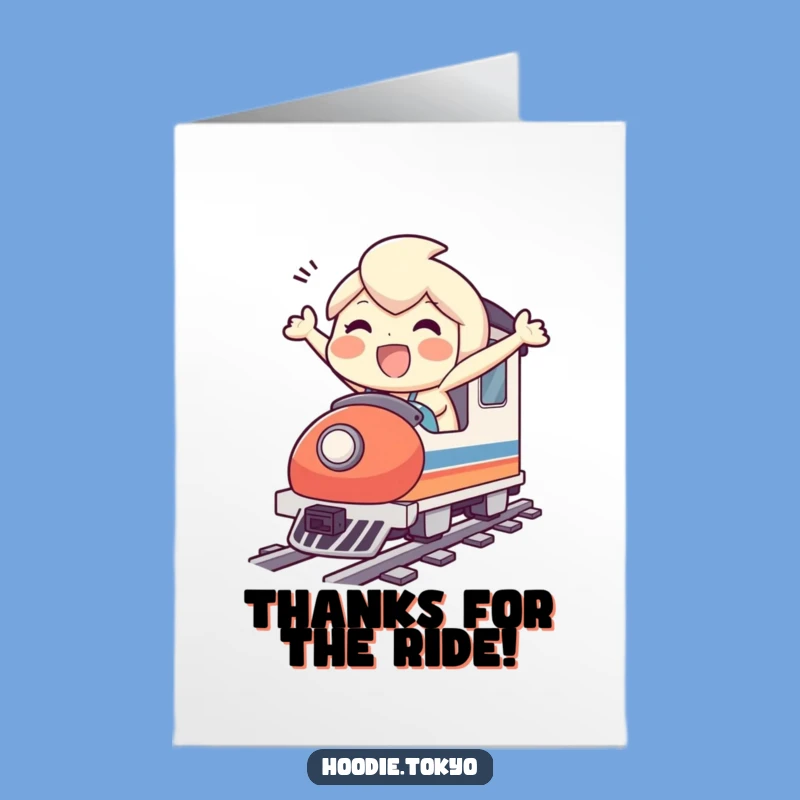 Free Printable Thank You Card: Bullet Train Speed, Funny Downloadable Gift for Expressing Gratitude