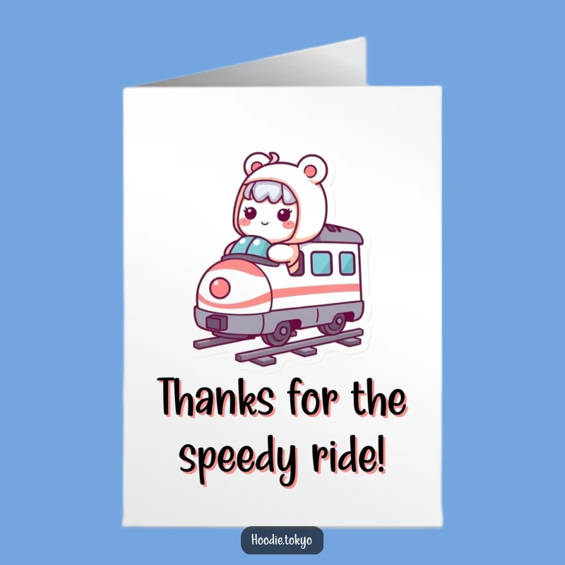 Free Printable Kawaii Train Thank You Card: Whimsical Downloadable Gift for Expressing Gratitude