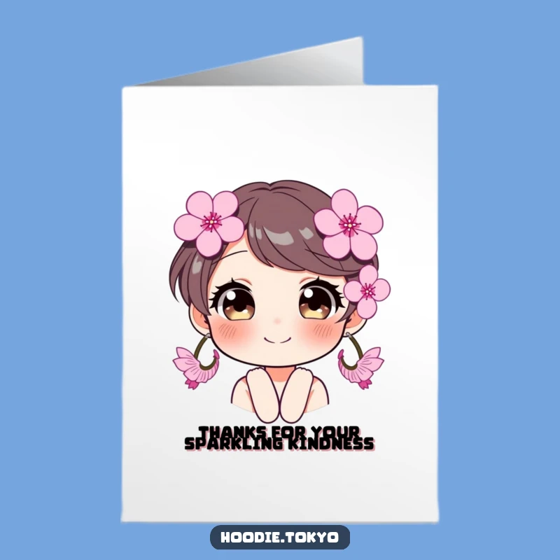 Sparkling Free Printable Blossom Thank You Card: Joyful Eyes, Express Gratitude!