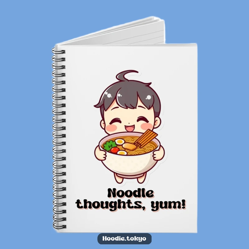 Funny Cheerful Ramen Character Notebook, Noodle Ideas Journal