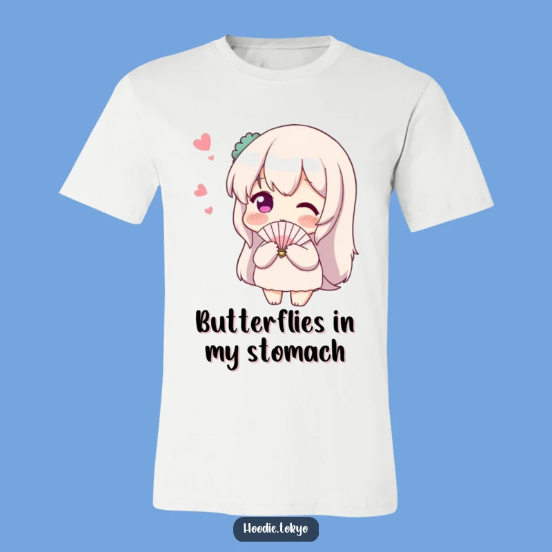 Funny Shy Fan T-Shirt: Blushing Character Tee for Bashful Souls