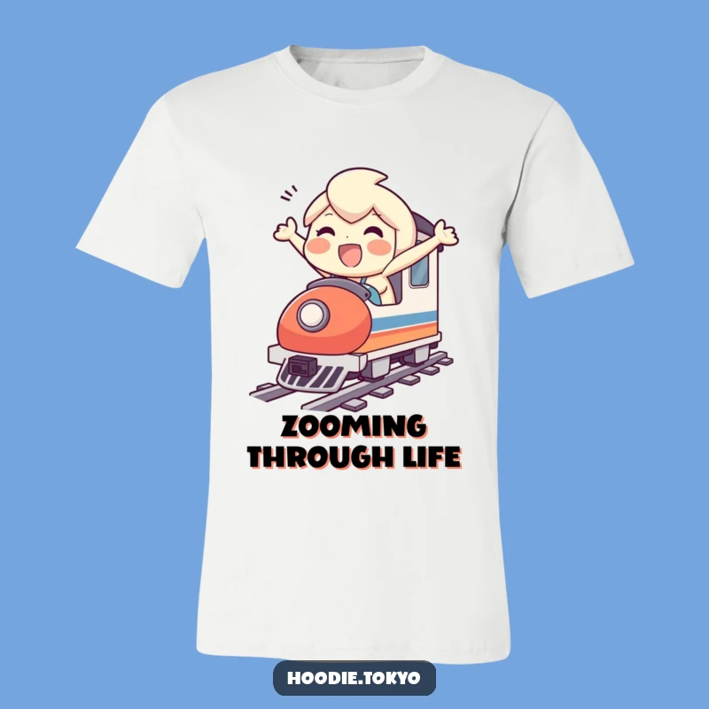 Funny Bullet Train T-Shirt - Happy Rider Character, Awesome Japanese Apparel!