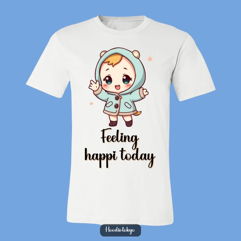 Funny Happi Coat Character T-Shirt - Playful Pose, Quirky Japanese Tee Gift