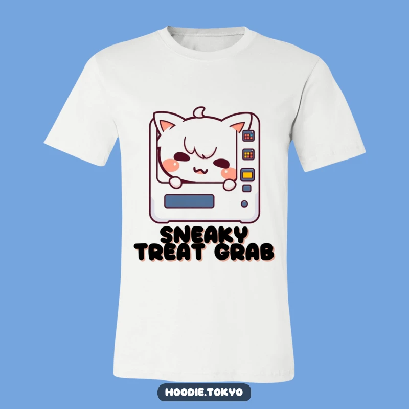 Funny Kawaii Character T-Shirt: Vending Machine Sneak, Hilarious Apparel Gift