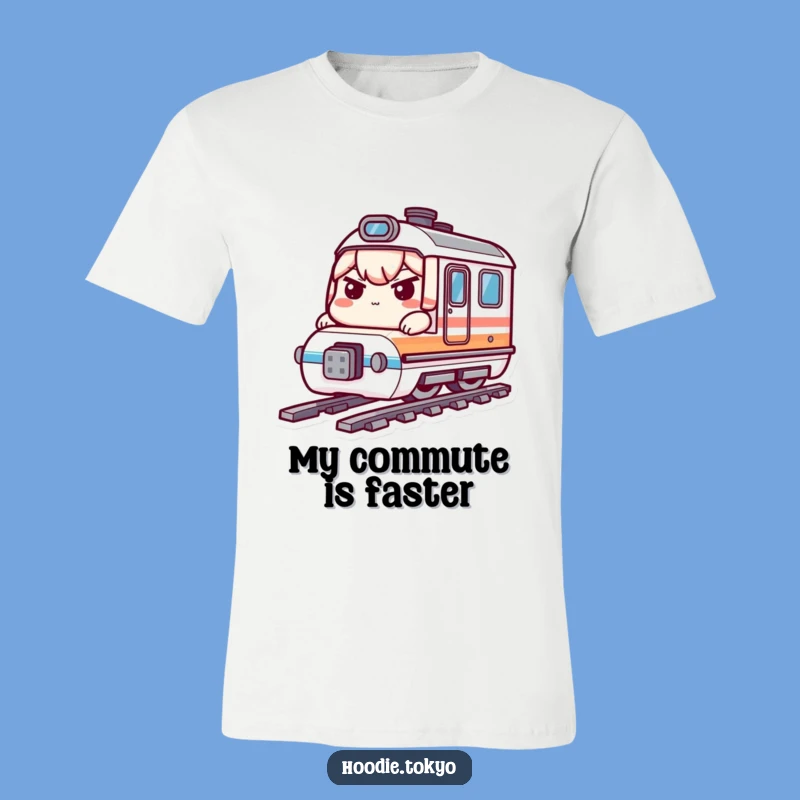 Funny Bullet Train Kawaii T-Shirt: Determined Character Speedster Tee Gift