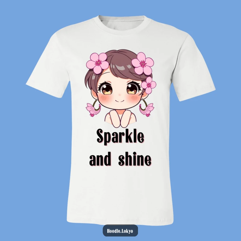 Funny Cherry Blossom Earrings T-Shirt - Sparkling Eyes, Joyful Character Tee Gift