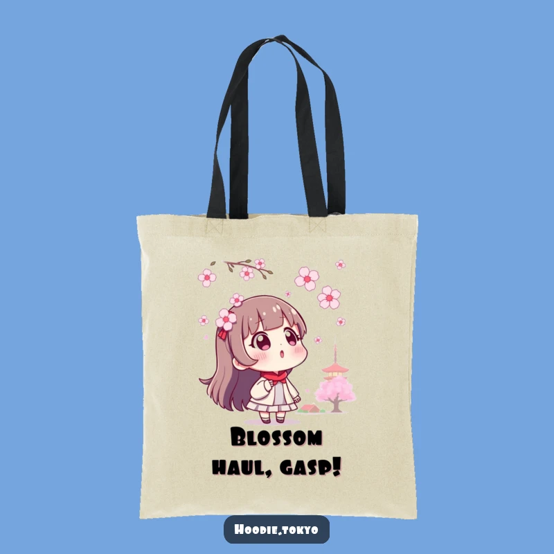 Funny Tokyo Character Cherry Blossom Tote Bag, A Whimsical Shopping Gift