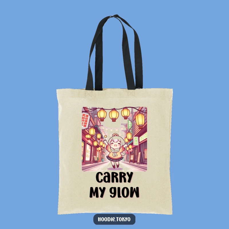 Funny Kawaii Tokyo Tote Bag: Carry Lantern Joy Everywhere!