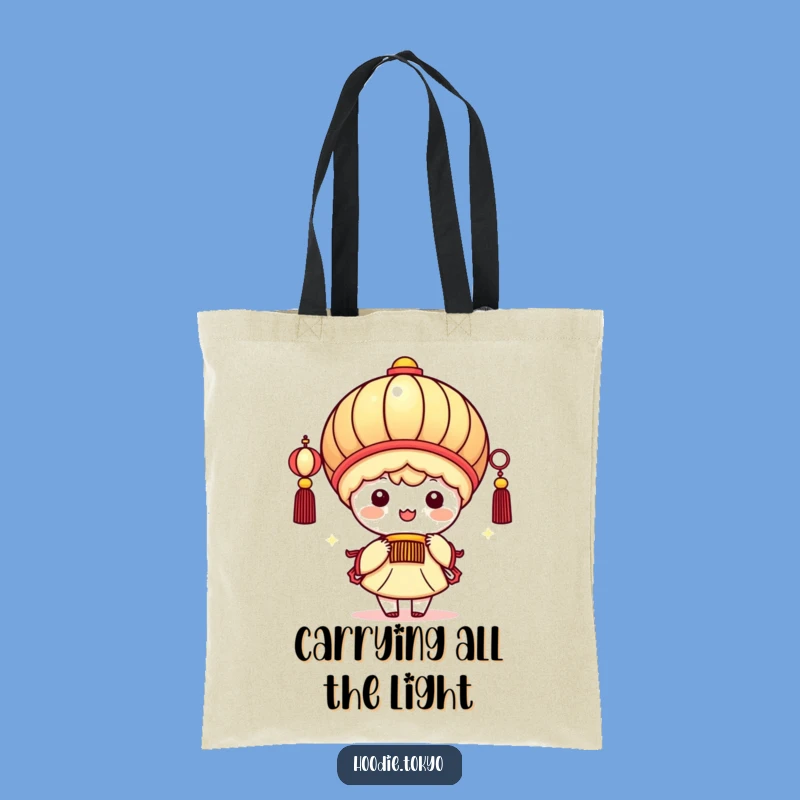 Funny Kawaii Lantern Tote Bag: Carry Your Cheer with This Beaming Character Gift
